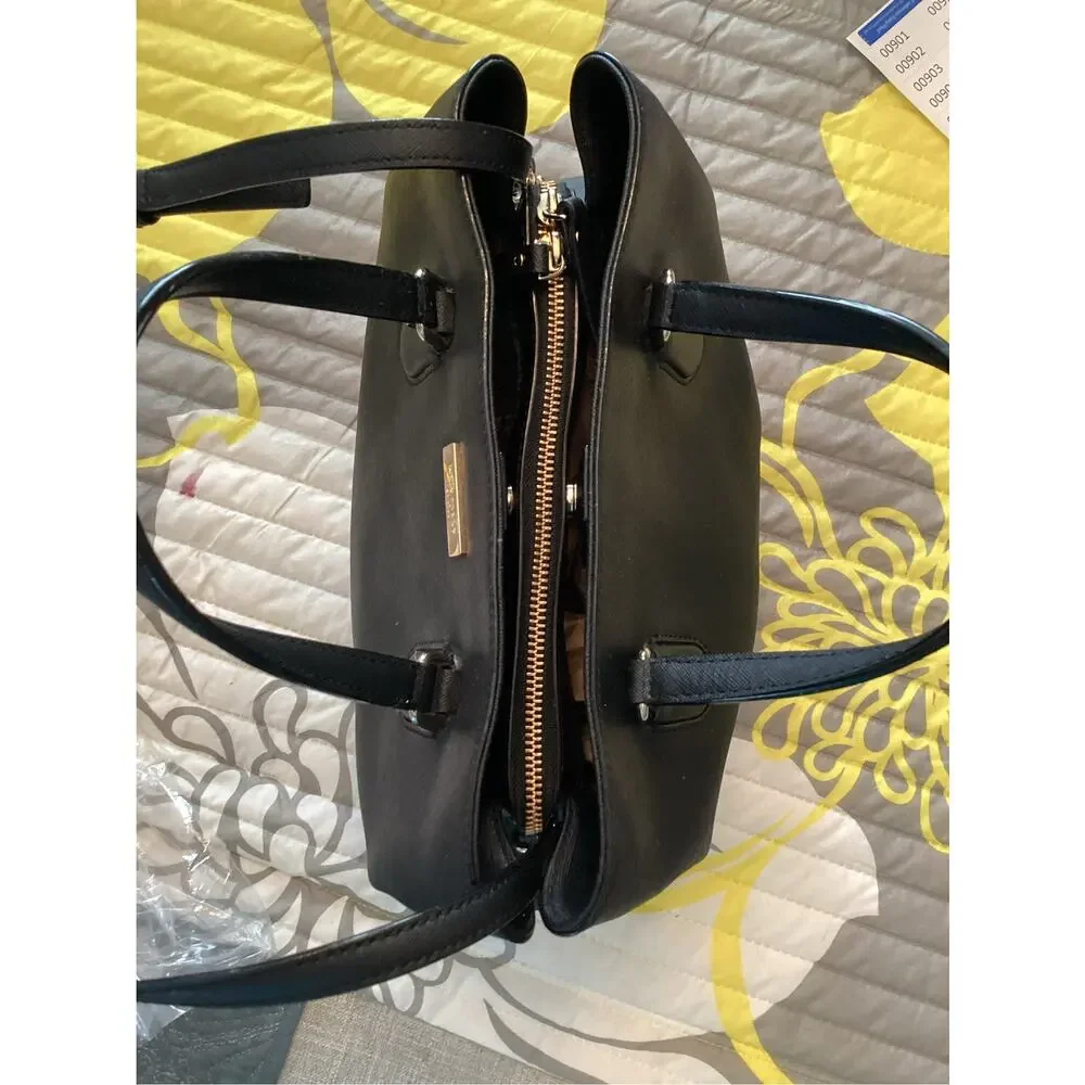 Kate Spade New York Laurel Way Evangelie Satchel in Black Saffiano Leather
